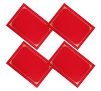 UKCOCO 4pcs Red A4 Certificate Protective Covers with Foil Border, Sturdy Diploma Holders, Paper Award Envelopes for Document Protection and Office Organization