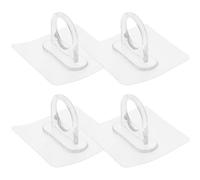 UKCOCO 4pcs Round Acrylic Bathroom Hooks with Strong Adhesive Backing, No-Drill Installation, Sl nd Simple Design for Hanging Bags and Shower Gel in Home Or Bathroom