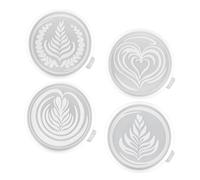 UKCOCO 4pcs Round Silicone Coaster Mold Set for DIY Resin Epoxy Crystal Craft, Coffee Cup Mat Mold Kit for Home Decor and Handmade Art