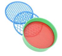 UKCOCO 4Pcs Sand Sifting Pan Lightweight Plastic Sand Sieves for Beach Vibrant Colors for Creative Outdoor Fun Safe Random Color