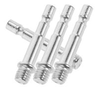 UKCOCO 4pcs Silver Metal Microphone Stand Screw Thread Adapter 3/8 to 1/4 Inch Mic Arm Connector Replacement Microphone Accessory for Live Sound and Stage Use