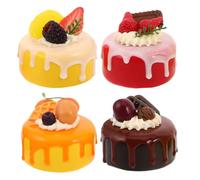 UKCOCO 4pcs Simulated Cake Model Fake Food Props for Home Art Party Decorations Simulation Cupcake Decoration Props Artificial Food