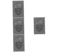 UKCOCO 4pcs Skull Graphite Ingot Mold for Melting Casting High Density DIY Mold for Gold Silver Copper Durable Corrosion Resistant for Science Education Analysis