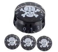 UKCOCO 4pcs Skull Guitar Knob Potentiometer Volume Tone Control Caps for Electric Bass Durable Acrylic with Scale for Precision
