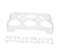 UKCOCO 4pcs Stackable Plastic Egg Storage Organizer for Refrigerator Multifunctional Egg Holder for Kitchen Elegant Design for Fridge and Countertop