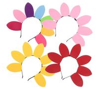 UKCOCO 4pcs Sunflower Headbands for Women and Couples, Romantic Design with Non-woven Fabric, Versatile Use for Valentine's Day Parties and Scenic Photo Shoots, Easy to Match Floral Hair