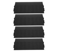 UKCOCO 4pcs Threshold Ramp Doorway Strips for Indoor Thresholds, Portable Lightweight Abs Plastic Step Ramps Compatible with Robot Vacuum Cleaner and Wheelchair, Black for Residential