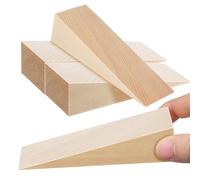 UKCOCO 4pcs Triangular Wooden Door Wedges Blocks 12x4x3cm Door Stop Wedge for Bottom of Installation on Tile Concrete Carpet Floors Industrial Wood Supply