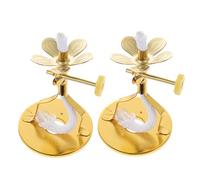 UKCOCO 4pcs Vigil Oil Lamp Wick Holder Telescopic Wick Lamp Stand Gold Finish for Pooja Decor