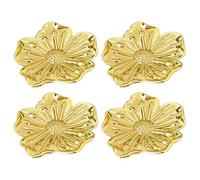 UKCOCO 4pcs Vintage Brass Cabinet Knob Floral Drawer Pull Handle Single-Hole Wardrobe Handle Decorative Easy Installation Gold Colour for Kitchen Cupboard Bathroom Furniture