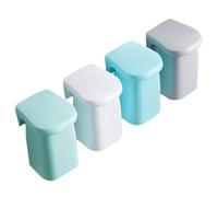 UKCOCO 4pcs Wall-mounted Magnetic Toothbrush and Mouthwash Cup Holder Set, Non-marking Bathroom Toothbrush Container with Green, Blue, White, and Grey Cups for Home Use