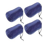 UKCOCO 4pcs Waterproof down Jacket Stuff Sacks with Drawstring Closure, Lightweight Portable Storage Bags for Camping, Hiking, Travel - Dark Navy Geometric Pattern, 11cm Diameter X 20cm