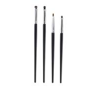UKCOCO 4pcs Women Makeup Tools Eyeliner Precision Brush Set with Horsehair and Wood Material Easy to Use and Carry for Professional and Beginner Eye Makeup