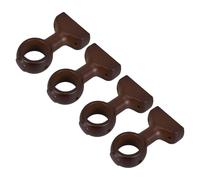 UKCOCO 4Pcs Wood Curtain Rod Holders Single Hole Support for 35Mm Rods Dark Brown, Wall-Mounted Brackets for Roman Poles and Drapery in Home