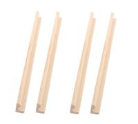 UKCOCO 4pcs Wooden Domino Trays Unfinished Single Row Holders for Mahjong Domino Tiles Versatile Tile Display Rack for Streamlined Game Organization and DIY
