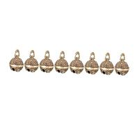 UKCOCO 4sets Vintage Brass Bell Key Pendant Charm Decorative DIY Hanging Bell Antique Style Keyring Ornament for Home Keychain Chic Design 2pcs*4
