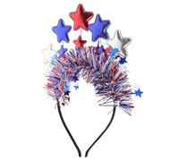 UKCOCO 4th of July American Independence Day Star Headband and Adults, Patriotic Red White Blue Five-pointed Star Hair Accessory for July 4th Decorations and Party Props