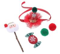UKCOCO 5 Pcs Christmas Style Cat Plaything Plush Interactive for Cats | Wood Accent, Lovely Festive Look, Curiosity Boost, Bonding Time, Reduces Scratching on Furniture and Floors