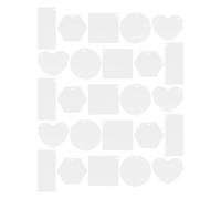 UKCOCO 50 Pcs Acrylic Keychain Blanks Set with Rectangle, Hexagon, Circle Heart Shapes, Sublimation Acrylic Tags with Holes for DIY Crafting and Ornament Making