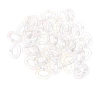 UKCOCO 50pcs Acrylic Oval C-Shaped Open Jump Rings for Jewelry DIY Supplies, Link Connectors for Earrings and Bracelets, Iridescent Color, Multipack for Crafting Chains