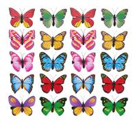 UKCOCO 50pcs Butterfly Clip Wall Decoration 3d Butterfly Wall Art Pvc Pp Material Smooth Surface Safe to Touch Assorted Color Butterfly-shaped Workmanship Lovely Fresh Colors Simulation