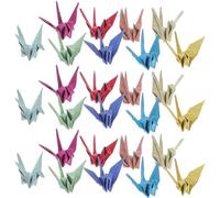 UKCOCO 50pcs Glitter Gold Paper Cranes Origami Wedding Party Decorations DIY Crane Ornaments for Bridal Shower Photo Booth Backdrop Mix Random Style