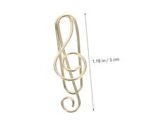 UKCOCO 50pcs Gold Music Note Paper Clips Metal Marking Clips Creative Treble Clef Bookmarks for School Office Document Organization and Decoration