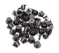 UKCOCO 50pcs Handbag Feet Screws Studs round Dome Alloy Black Wear Resistant Easy Install for Leather Bags DIY Craft Leatherworking