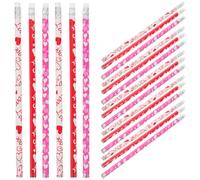 UKCOCO 50pcs Hb Heart-pattern Wooden Pencils with Rubber Tips for School Writing and Drawing, Portable Graphite Pencils for ’ Daily Use and Professional Sketching Assorted style