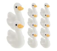 UKCOCO 50pcs Mini Resin Goose Figurines Bulk Set - Small White Miniature Birds for DIY Crafts, Garden Decor, Aquarium Ornaments, and Micro Landscape Accessories