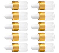UKCOCO 50Pcs Portable Essence Glass Bottles Small Dropper Bottles for Essential Oils Perfume Travel Stylish Practical Refillable Containers for Women