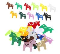 UKCOCO 50pcs Swedish Horse Felt Ornaments Small Nordic DIY Craft Decorations for Christmas Tree Holiday Party Scene Setup Traditional Scandinavian Handcraft