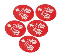 UKCOCO 5pcs 6cm Red Emergency Disconnect Stickers with Arrow Direction Labels for Industrial Safety Signs, Emergency Stop Warning, Electrical Fence Accessories, Door and Road Sign