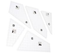 UKCOCO 5pcs Acrylic Quilting Template Ruler Set with Wave and Patchwork Stencils, Plastic Sewing Rulers for DIY Embroidery and Quilting Crafts in Patchwork Projects