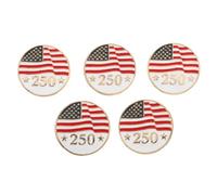 UKCOCO 5pcs American Flag Lapel Pins Set of 5 Alloy Badge Pins Unique Anniversary Design Fade-resistant Finish for Clothes and Coats for Independence Day Veterans Day