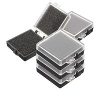 UKCOCO 5pcs Anti-static Electronic Component Storage Box with Lid and Black Base, 35x35x15mm Plastic Chip Organizer Case for Electronic Parts and Sample Storage