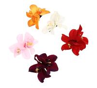 UKCOCO 5pcs Artificial Orchid Flower Hair Clips Double Bloom Floral Hairpins for Hawaii Party Women Stylish Hair Accessories for Weddings Daily Wear