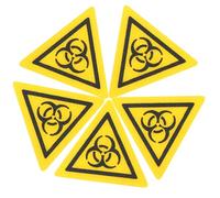 UKCOCO 5pcs Biohazard Warning Labels for Laboratory Safety, Biological Hazard Caution Stickers, Sturdy Marking Decals for Infection Risk Awareness