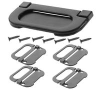 UKCOCO 5pcs Black Flat Aluminum Alloy Cabinet Door Handles, Flush Pull Lift Ring Recessed Handles for Kitchen Cupboard, Wardrobe and Drawer Hardware Set