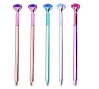 UKCOCO 5pcs Black Gel Refill Pens Diamond Design Rollerball Writing Pens for Students Office Signing Portable Stationery Random Color