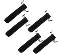 UKCOCO 5pcs Black String Pen Bag for Children Flannelette Pouch | Drawstring Design, Pen Storage and Protection, Single Sleeve Size 3x16cm, Includes Five Pieces