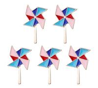 UKCOCO 5PCS Cartoon Windmill Brooch Set Creative Alloy Badge Pins for Clothing Accessories Unisex Fun Brooches for Casual Wear Colorful Collar Pins for Men and Women