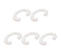 UKCOCO 5pcs Creative Pearl Alphabet Letter Patches Sewing Applique Rhinestone Cloth Material for Manual Crafts and Repairing Clothing on Garments and Hats in Daily Life