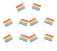 UKCOCO 5pcs Cute Rainbow Pride Headbands for Adults Lightweight Fabric and Plastic Hair Accessories Comfortable Daily Head Decoration and New Year Party Wear