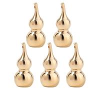 UKCOCO 5pcs DIY Brass Gourd Pendants Hollow Medium Size Copper Charms for Keychains Crafting and Feng Shui Luck Blessing Accessories