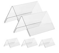 UKCOCO 5pcs Double-Sided Acrylic Guest Name Display Stands 200x100mm 1mm Pet Shatterproof Sign Holders for Conference Table Place Cards