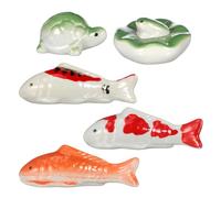 UKCOCO 5Pcs Fish Tank Decorations: Floating Mini Aquarium Decorations Ceramic - Cute Animal Turtle Frog for Aquarium Fish Tank Accessories Tea Pet Decor