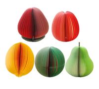 UKCOCO 5pcs Fruit Shape Memo Stickers Set - Watermelon, Red, Strawberry, Green Pear - Self-adhesive Daily Use Note Stickers for School, Office Home Organization