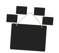 UKCOCO 5pcs Hanging Chalkboard Signs Double Sided Wooden Memo Boards with Jute String for Patio Event Decoration Lightweight Easy to Use