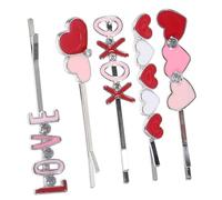 UKCOCO 5pcs Heart Hair Clips for Women Cute Decorative Bobby Pins for Valentines Day Party Hair Accessories Versatile Easy to Use